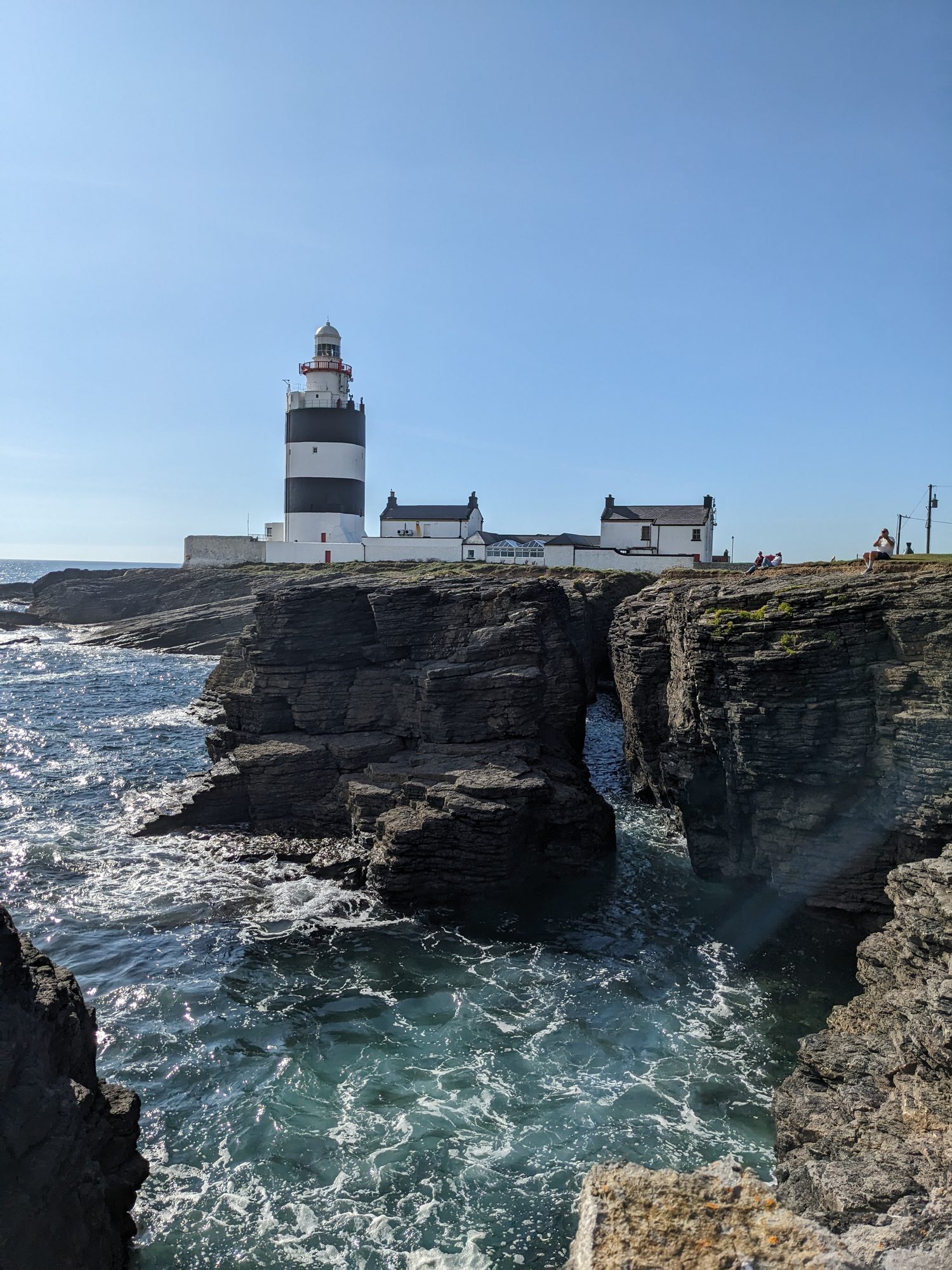Hook Lighthouse on a rocky Irish headland